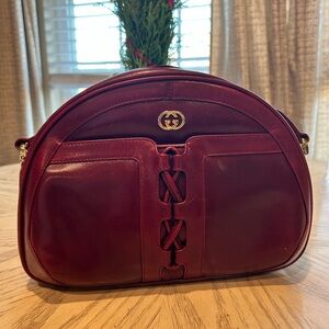 Gucci Deep Red Leather Crossbody Bag